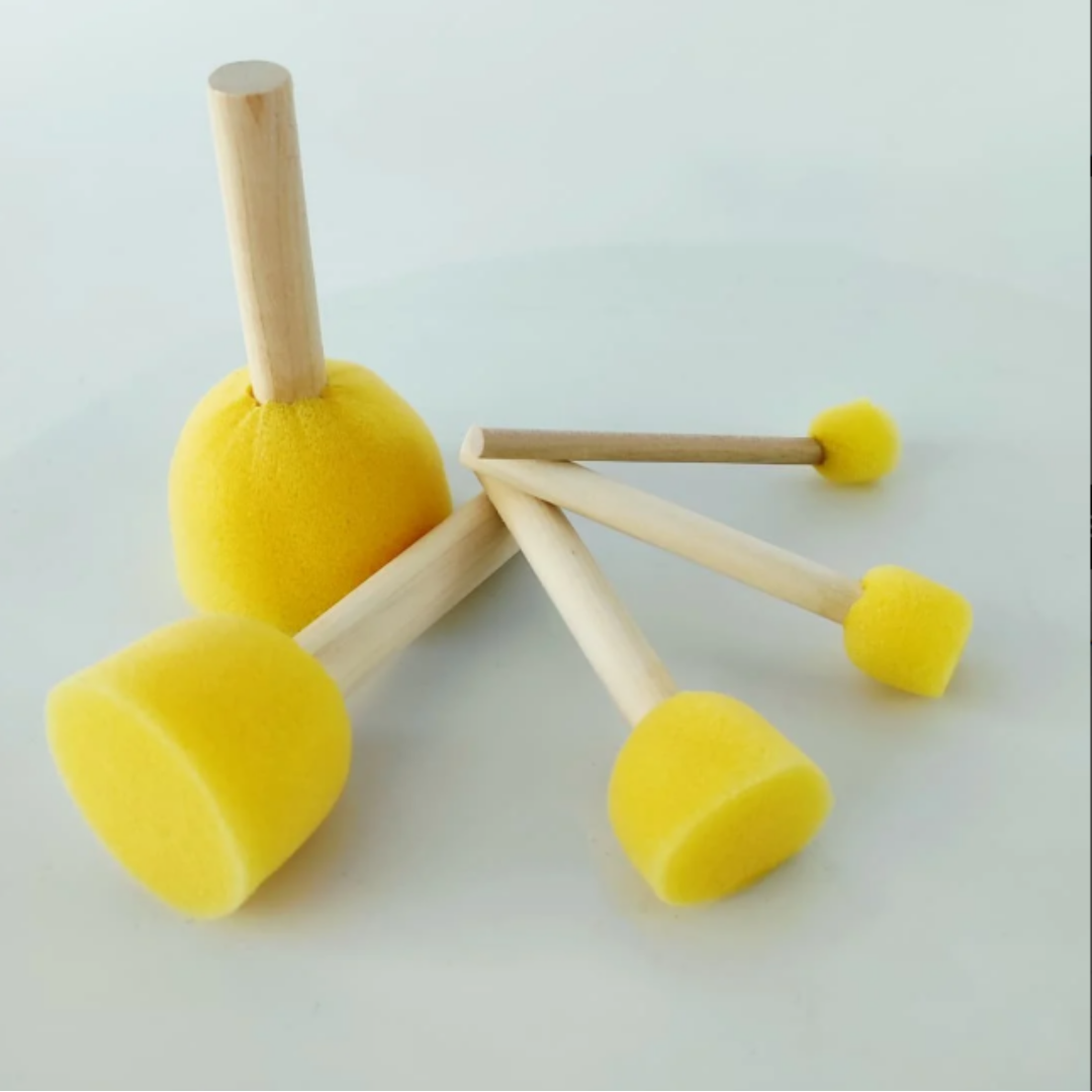 Ahşap Saplı Rötuş Süngeri Dörtlü Set